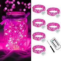 Vista 13 de AIKEI Paquete de 12 luces LED de hadas que funcionan con pilas, guirnaldas de luces impermeables de 7 pies, 20 luces LED de luciérnagas estrelladas