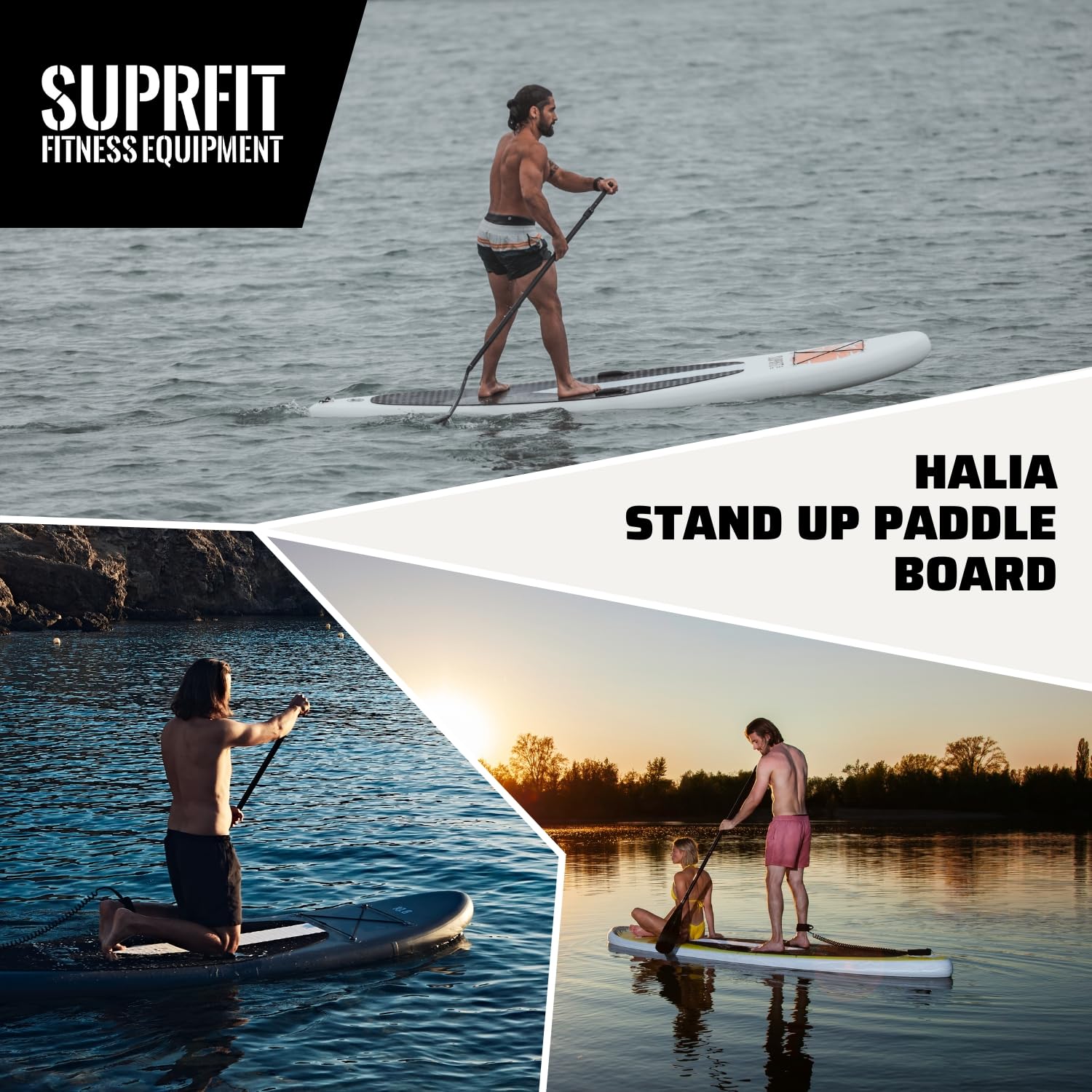 SUPRFIT Stand Up Paddling Board, SUP Board als aufblasbares Komplett-Set, Stand Up Paddle Board mit doppelter PVC Schichtung, Stand-Up Paddling, Standup Paddleboard bis max.140 kg