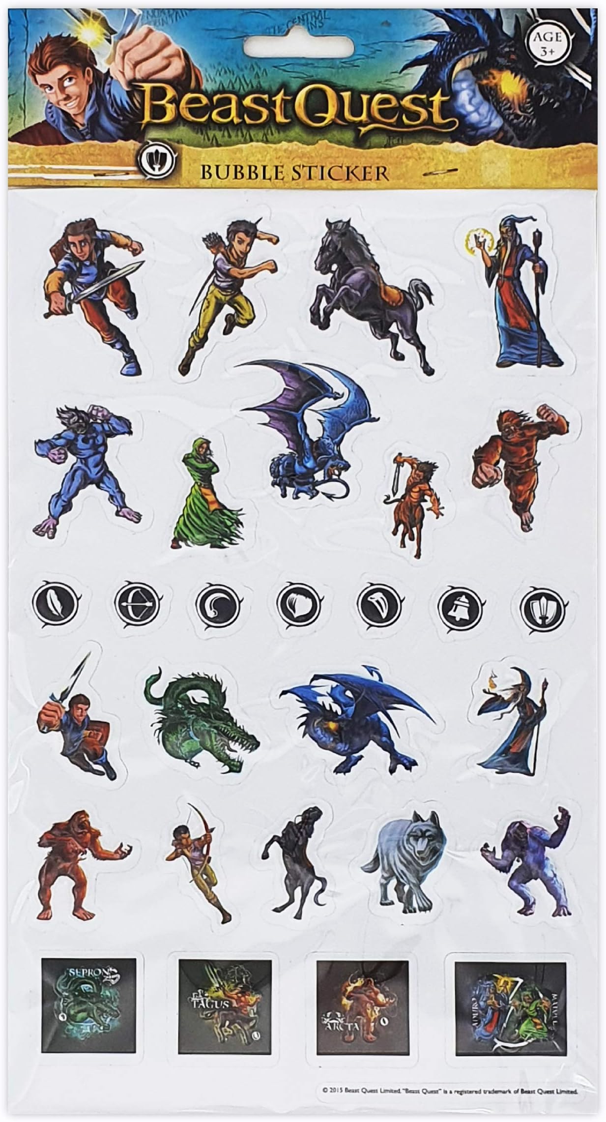 Beast Quest Stickers Fantasy Adventure Party Bag Fillers Stickers for Children, Kids, Adults (Beast Quest Bubble Stickers)
