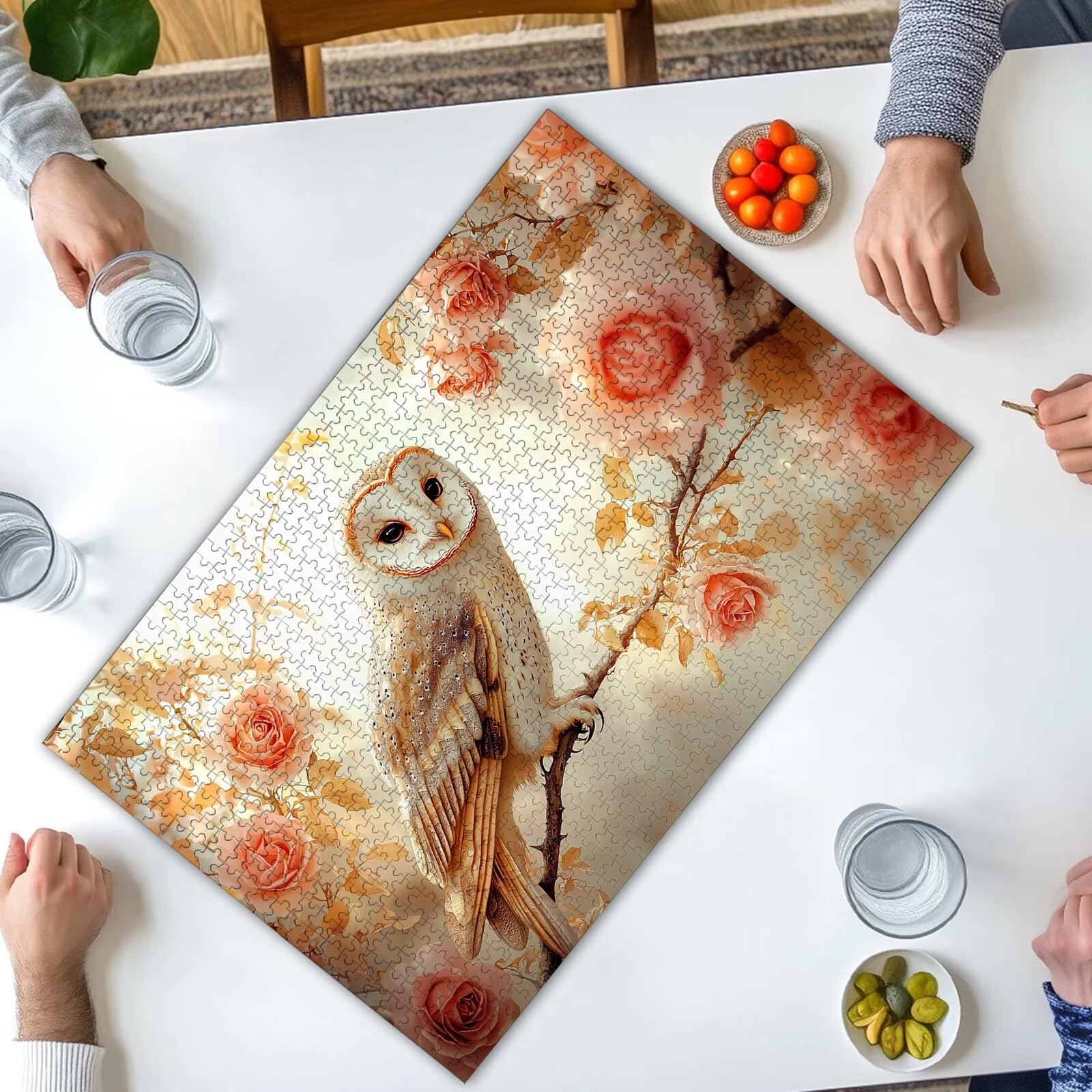 Puzzle dla dorosłych 2000, puzzle sowa dla dorosłych, różowe puzzle z wykwintnym pudełkiem, niemożliwe drewniane puzzle do wystroju pokoju, prezenty dla kobiet, prezenty dla mężczyzn, -1356