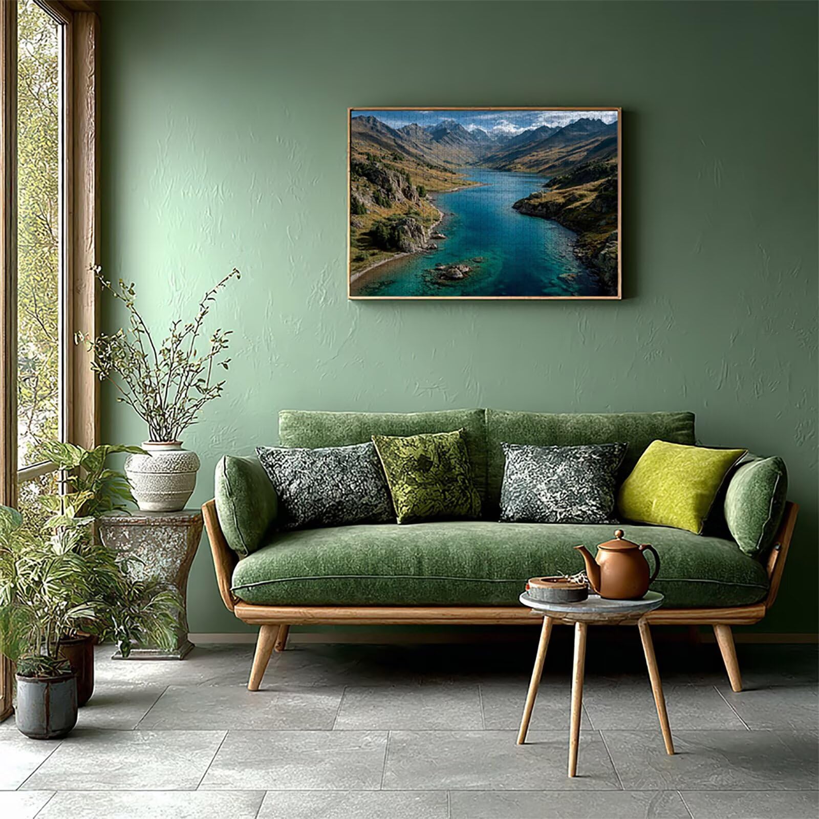 Górskie drewniane puzzle 2000 sztuk, widok puzzle dla dorosłych z pudełkiem 99 x 70 cm, łamigłówki, dla mężczyzn kobiet nastolatek, kreatywne gry logiczne, dekoracja domu prezent, 4-7063