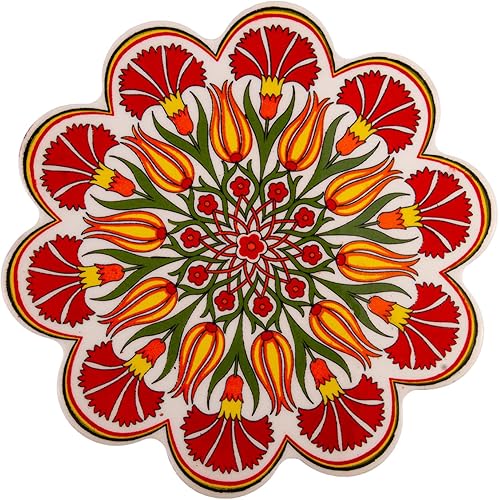 Miniatura 5 de Salvamanteles de mesa Tulipanes en salvamanteles de cerámica grande de 7" (18 cm) para platos calientes que sirven salvamanteles