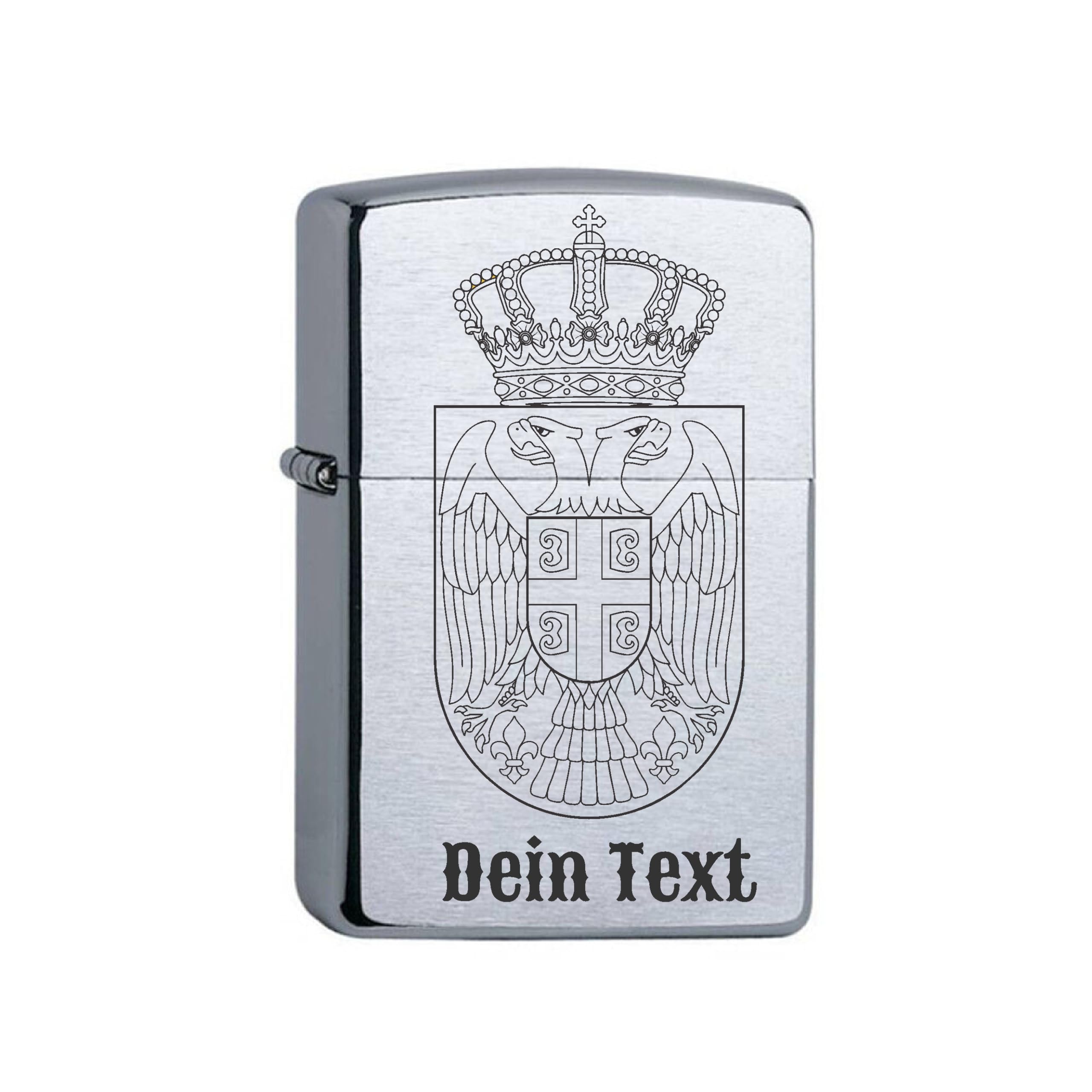 Zippo Benzinfeuerzeug Serbien personalisiert mit Lasergravur Personalisieren Dein Text Logo serbische Flagge Wunschtext Sturmfeuerzeug Serbia