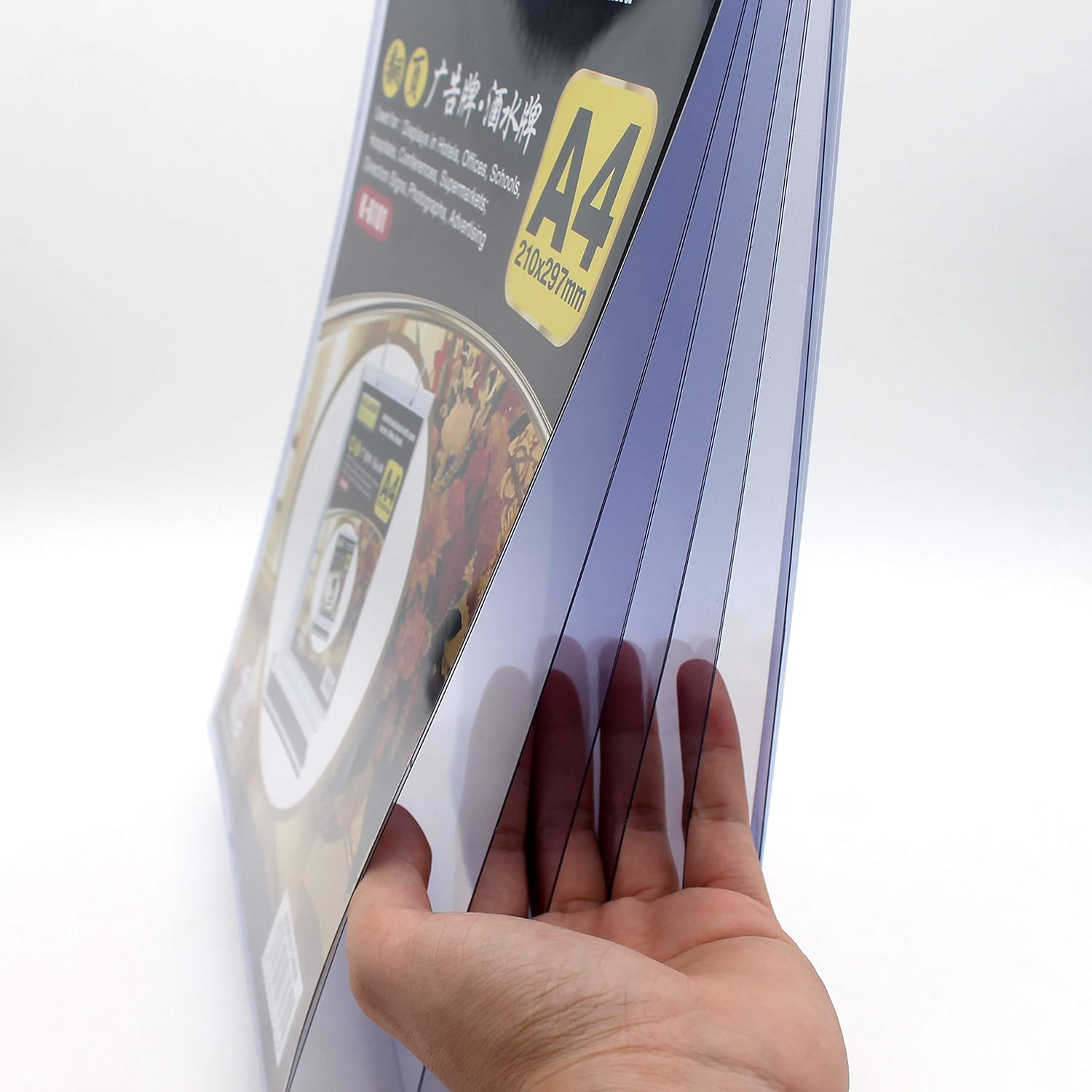 Best Seller A4 Multi-Page flip Display Card Label Display Stand Detachable Label Business menu Folder, T-Shaped Double-Sided 8.5 x 11
