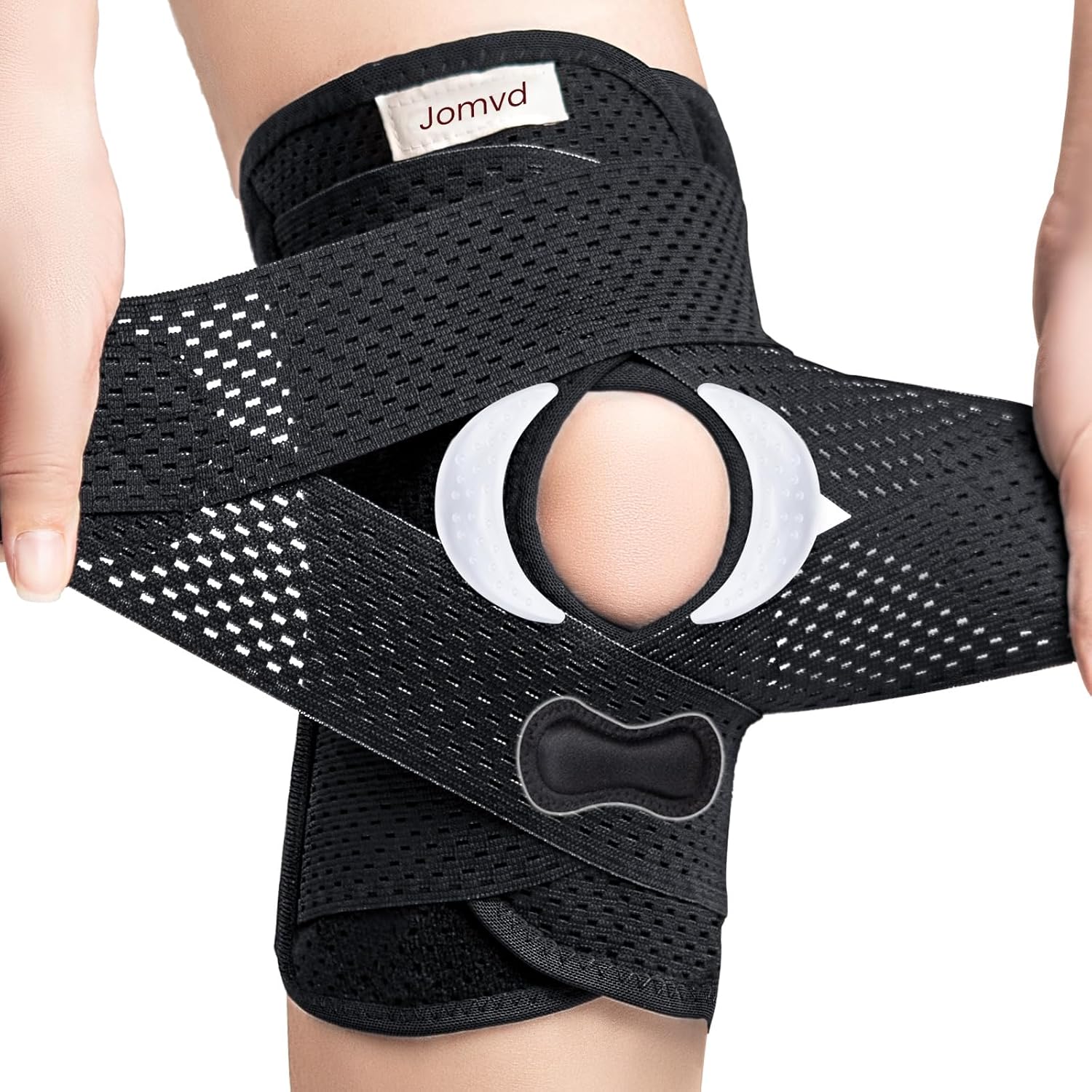 Knee Brace for Meniscus Tear, Knee Pain, Adjustable Breathable Knee Support with Side Stabilizers for Knee Pain Arthritis Recovery Joint Support, Women and Men Black X-Large