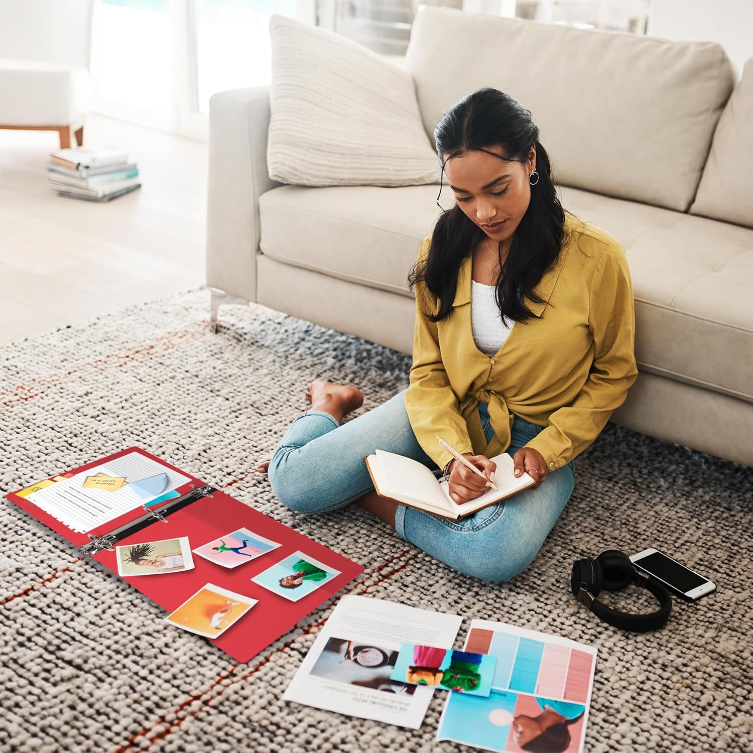 Samsill 丈夫な6インチバインダー 米国製 ロックDリングバインダー カスタマイズ可能なクリアビューカバー ルビーレッド 12