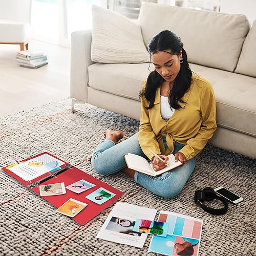 Vista 27 de Samsill Carpeta duradera de 1.5 pulgadas, fabricada en los Estados Unidos, carpeta de anillos en D, carpeta transparente personalizable, surtido