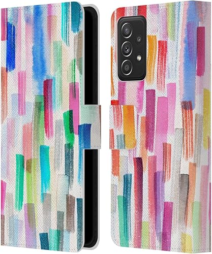 Head Case Designs Officially Licensed Ninola Brushstrokes Multi Colorful Leather Book Wallet Case Cover Compatible with Samsung Galaxy A53 5G (2022)