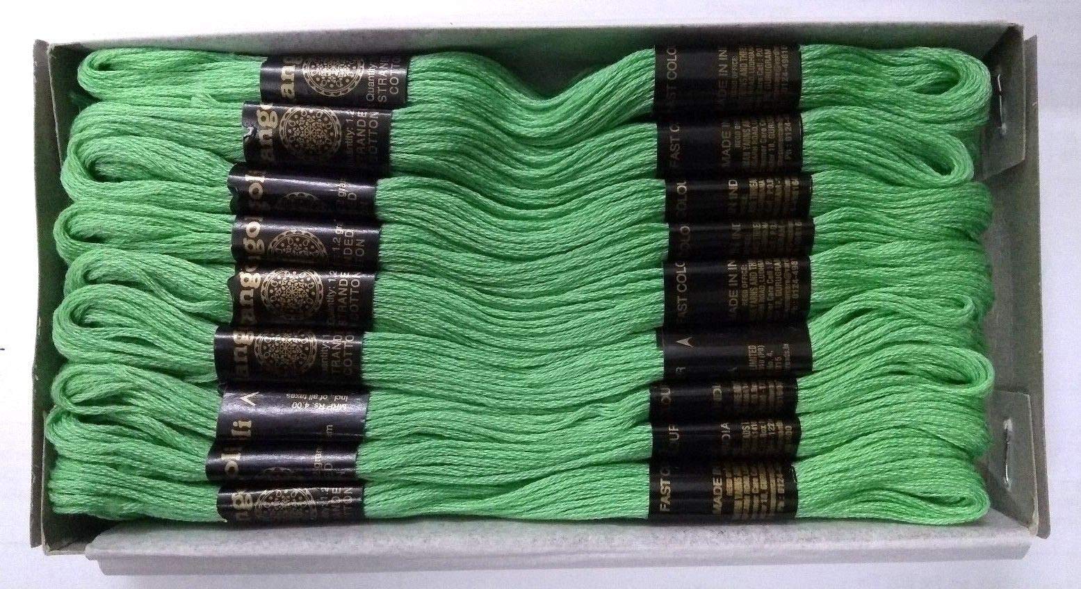 Fil de coton 6 plis vert échevette broderie point de croix lot de 75 pièces