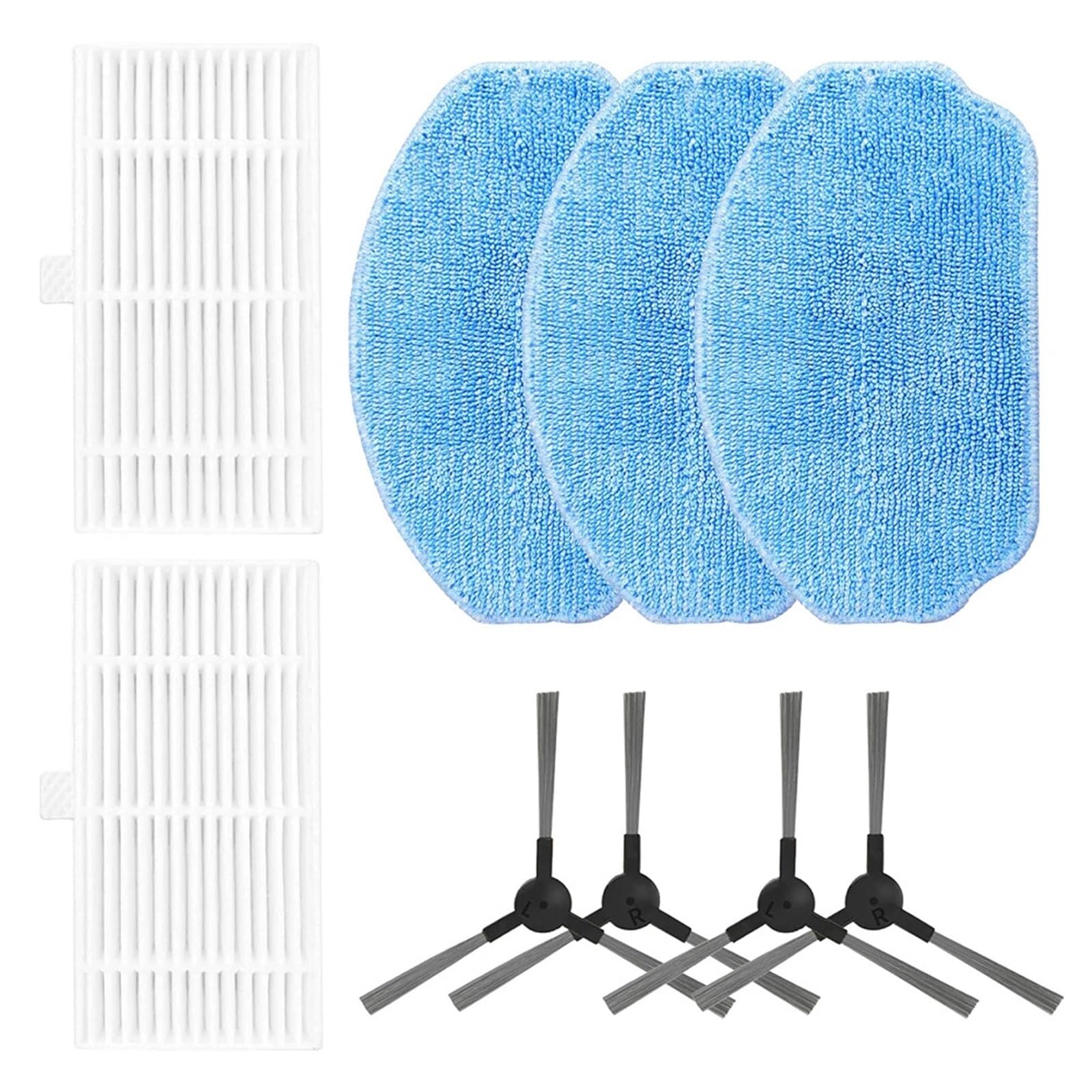 Compatible avec Conga M10 Compatible avec BR151 Robot aspirateur Brosse latérale Filtre HEPA Kit de tampons de vadrouille Accessoires multimètre pièces de Nettoyage(2)