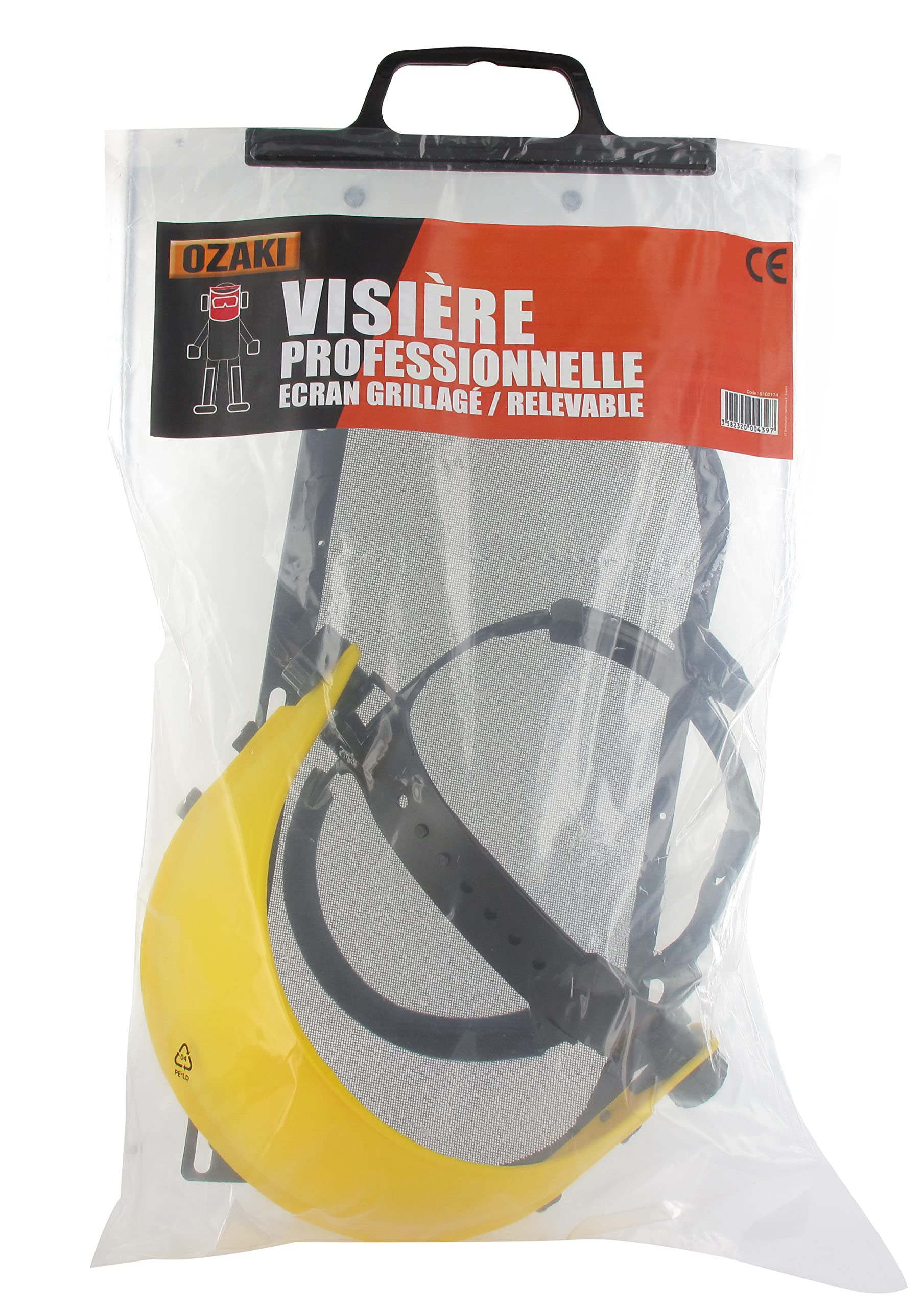 Visière De Protection OZAKI Polycarbonate - 190mm - Norme EN166 - Pour Débroussailleuse, Bricolage