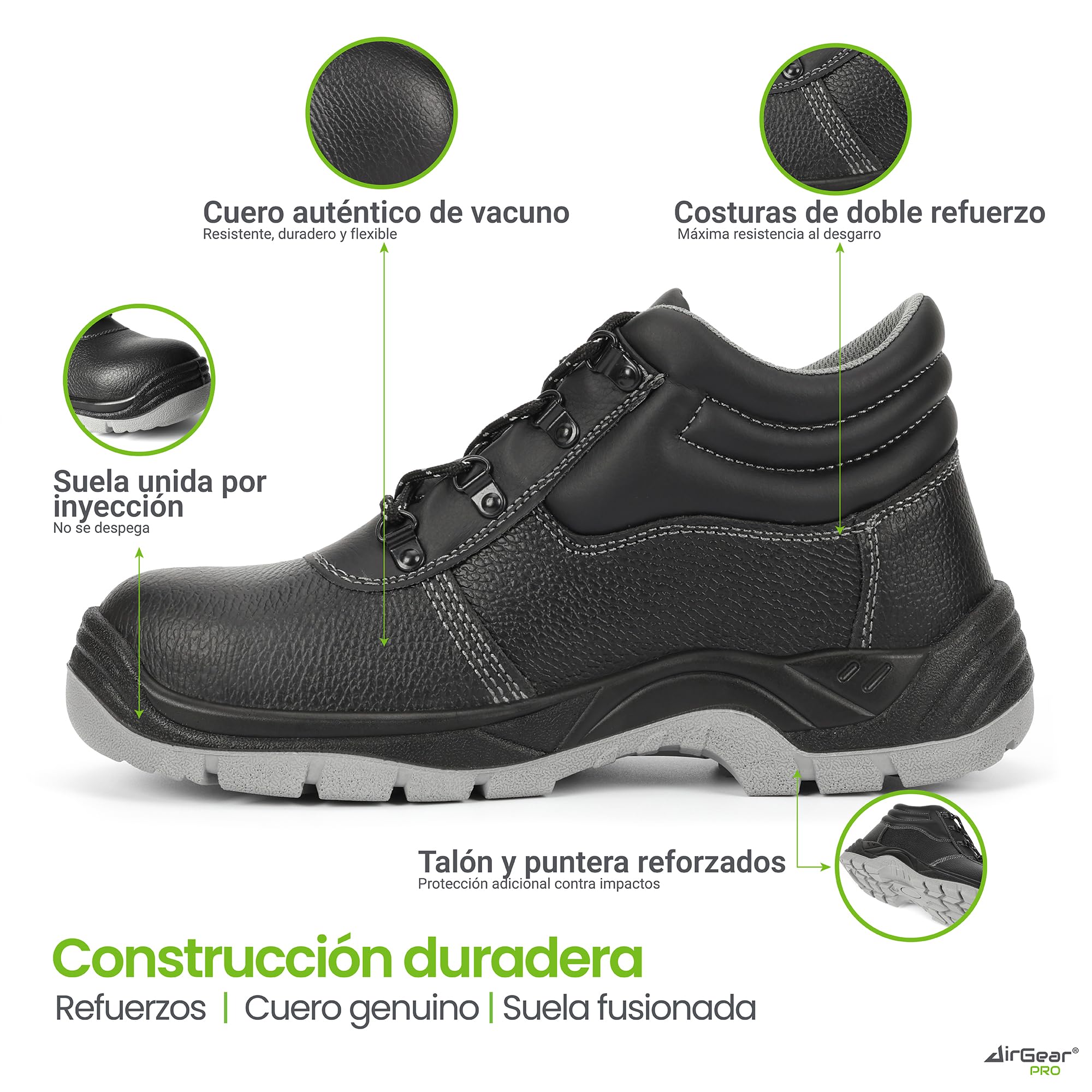 Calzado de Seguridad S3 SRC para Hombre y Mujer – Punta de Acero, Suela Anti perforación, Antideslizantes, Transpirables, Botas de Trabajo para construcción, Industria y oficios