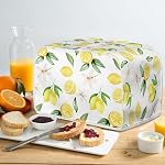 Lemon Couverture de grille-pain, Protecteur de Bakeware antipoussière, 2 Couvre-couverture d'appareillage à coupe de grille-pain jaune