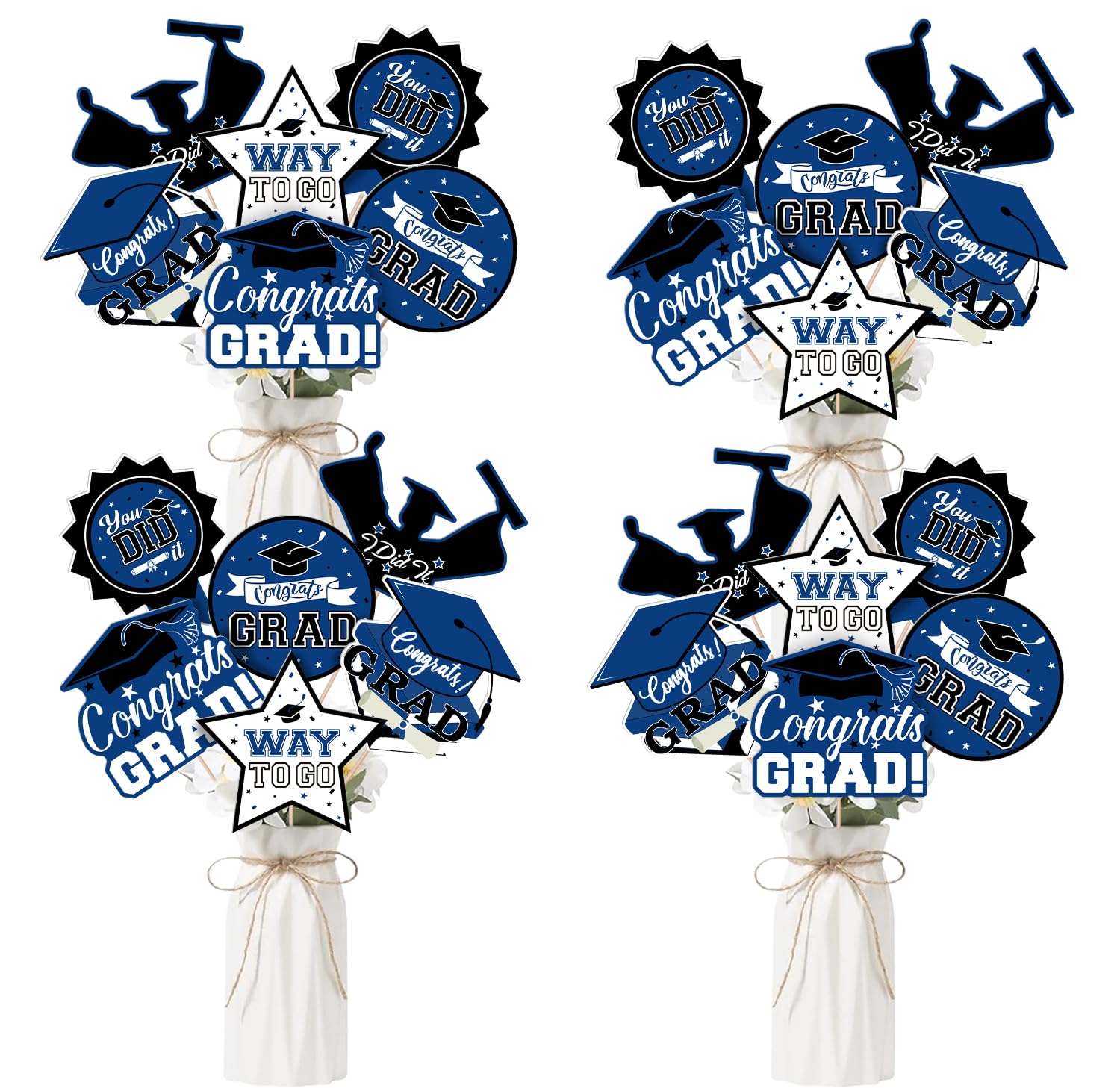 24Pcs Graduation Party Decorations Class of 2026, Graduation Centerpieces for Tables, 2026 Congrats Grad Party Centerpiece Stick Table Toppers for