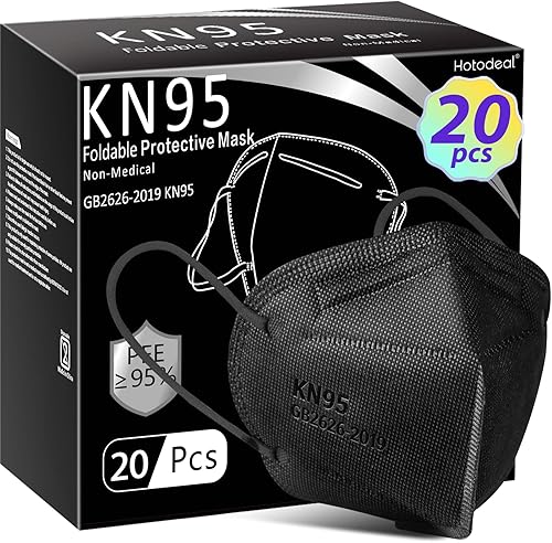 20 cubrebocas KN95, de 5 capas, antipolvo, protección de material particulado 2.5, fuego y humo, para hombres y mujeres, para trabajadores