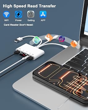 5-in-1 Memory Card Reader with OTG Adapter for iPhone 17 16 15 14 13 12