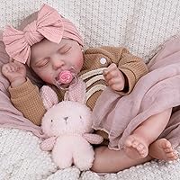Vista 10 de Aori Muñecas de Bebé Reborn Realistas de la Vida Real Muñecas de Bebé de 20'' Bebé Recién Nacido Durmiendo Niña con Ropa de Muñeca Arcoíris