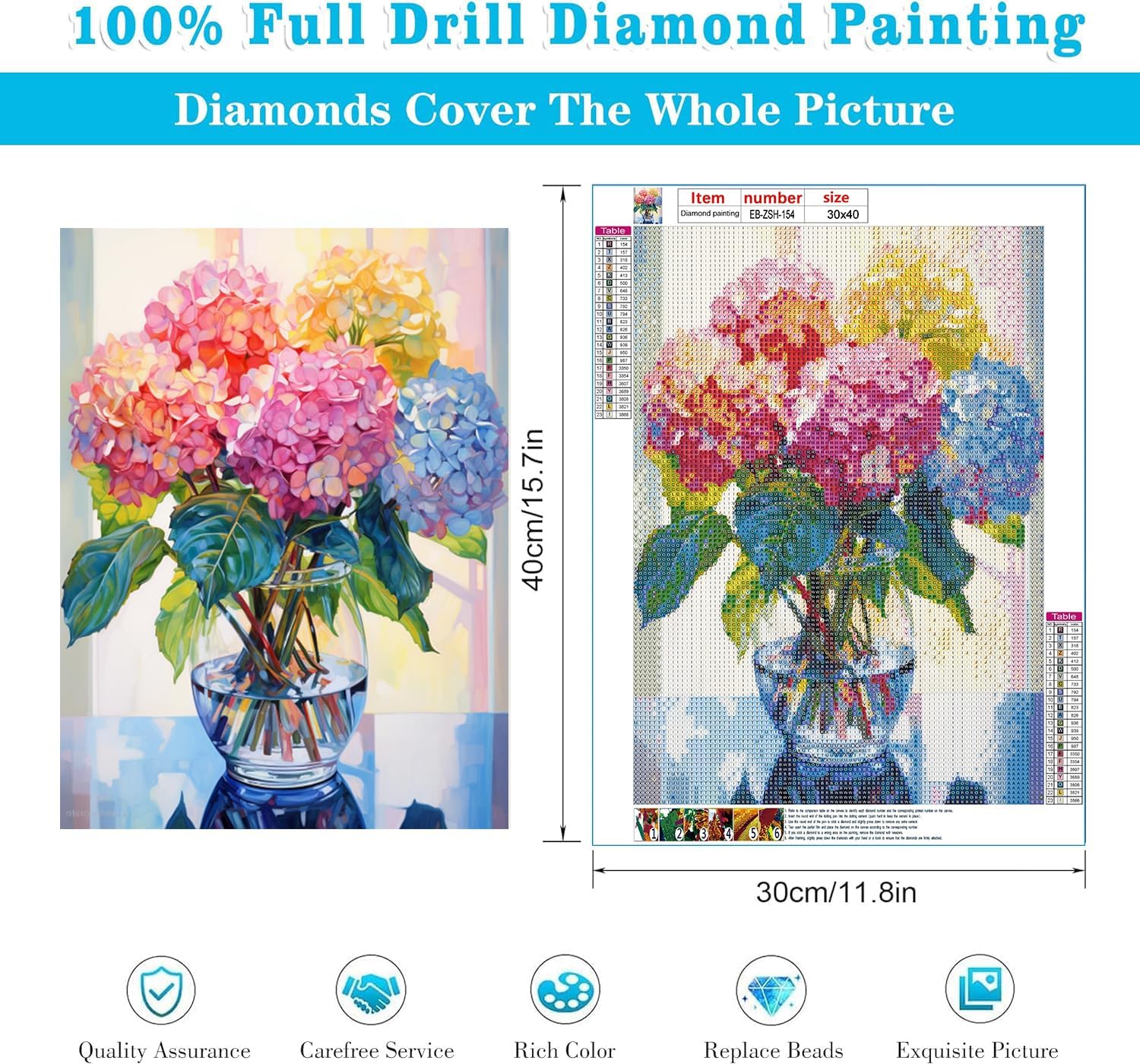 AIRDEA Vidrieras De Flores DIY 5D Diamond Painting Manualidades Kit Para Principiantes