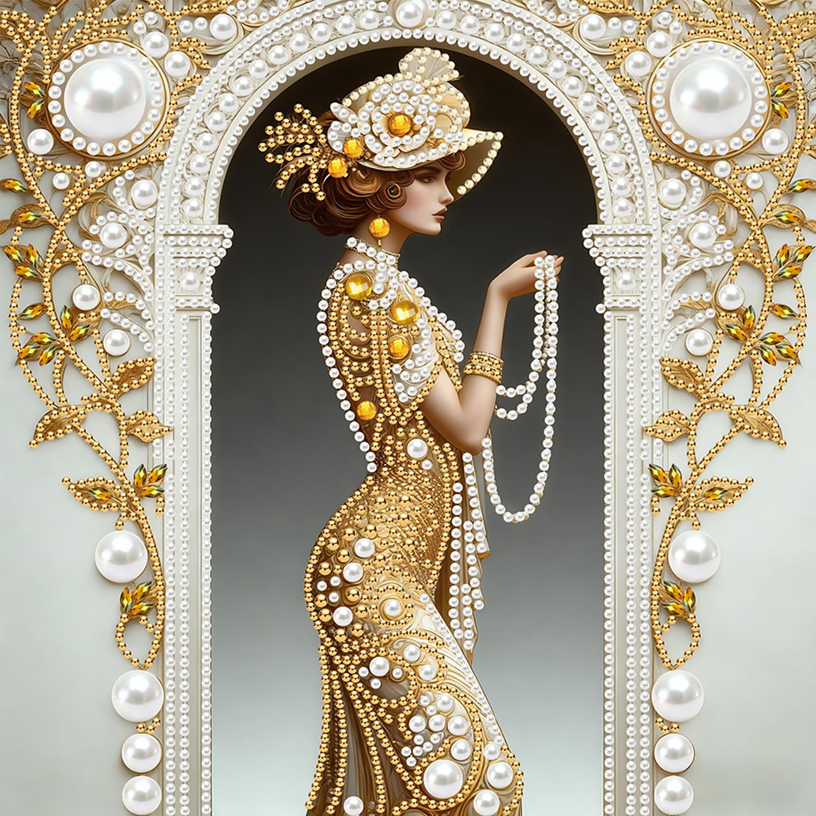 Gold Shaped 5D DIY Partial Drill Diamond Painting Kit 30x30cm