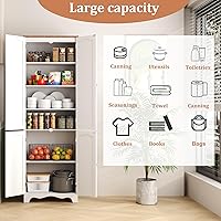 Vista 8 de Function Home - Armario de despensa de cocina de 72 pulgadas, gabinetes de almacenamiento independientes, despensa alta para alimentos con puertas