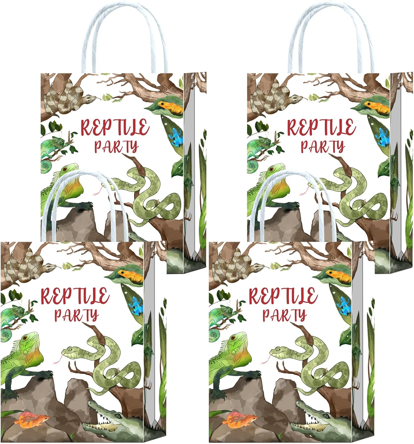 16 Pieces Reptile Goodie Bags for Reptile Birthday Party