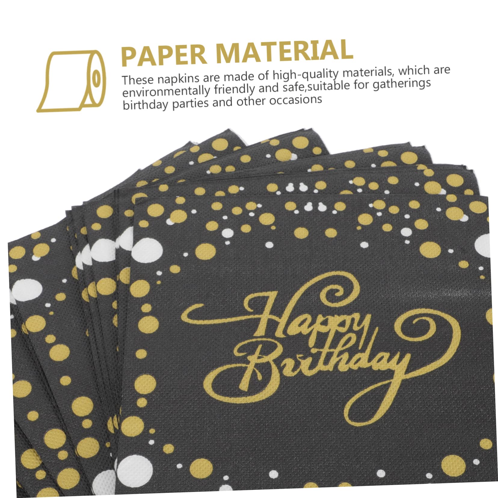 PRETYZOOM 200 Pièces Décoration De Serviette en Papier pour Table De Fête Ornement De Serviette Décorations Dorées Serviettes du Nouvel an Ornamentos Para Mesa De Joyeux Anniversaire Décor