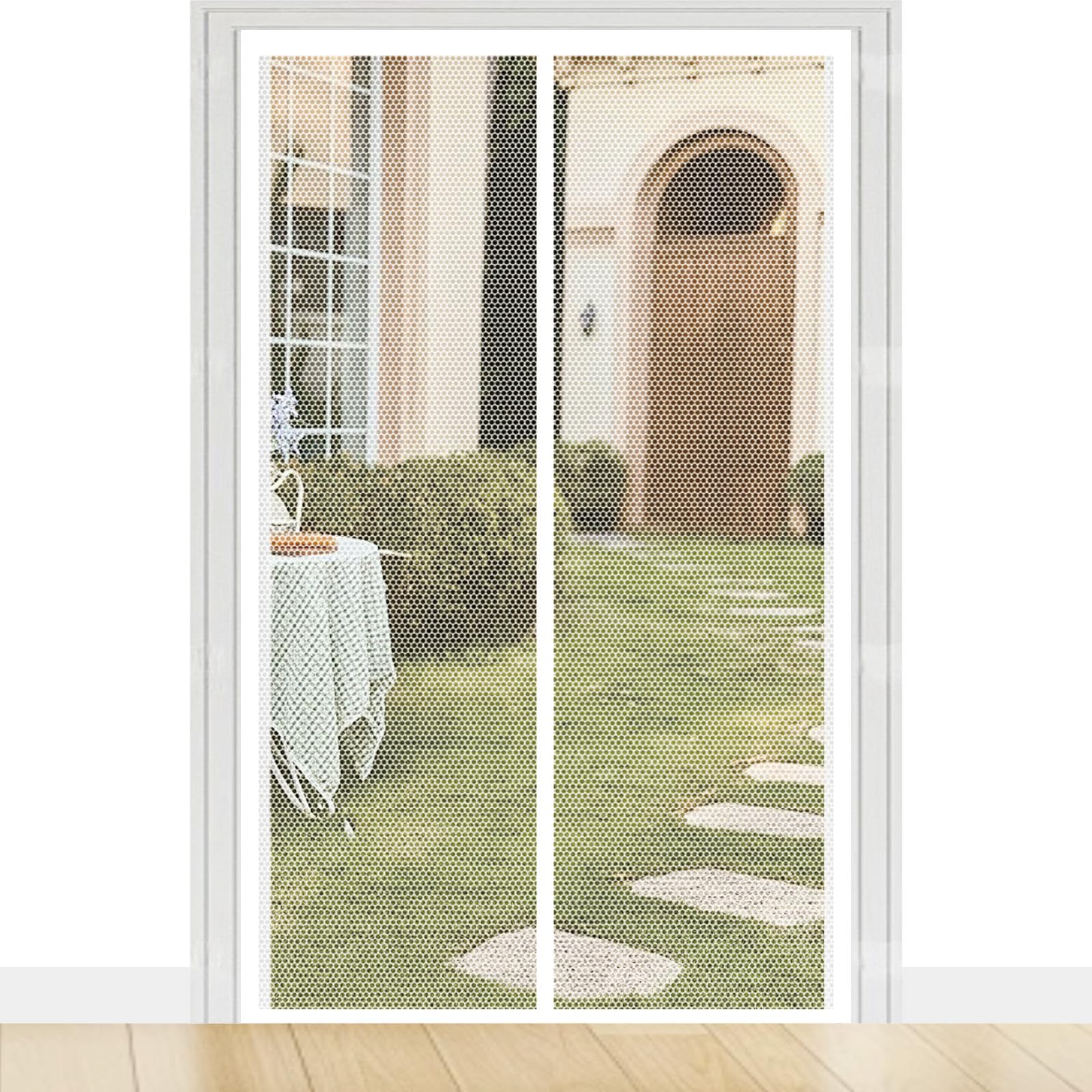 Moustiquaire porte 92x249 cm blanc maille ultra-fine et fermeture aimantée