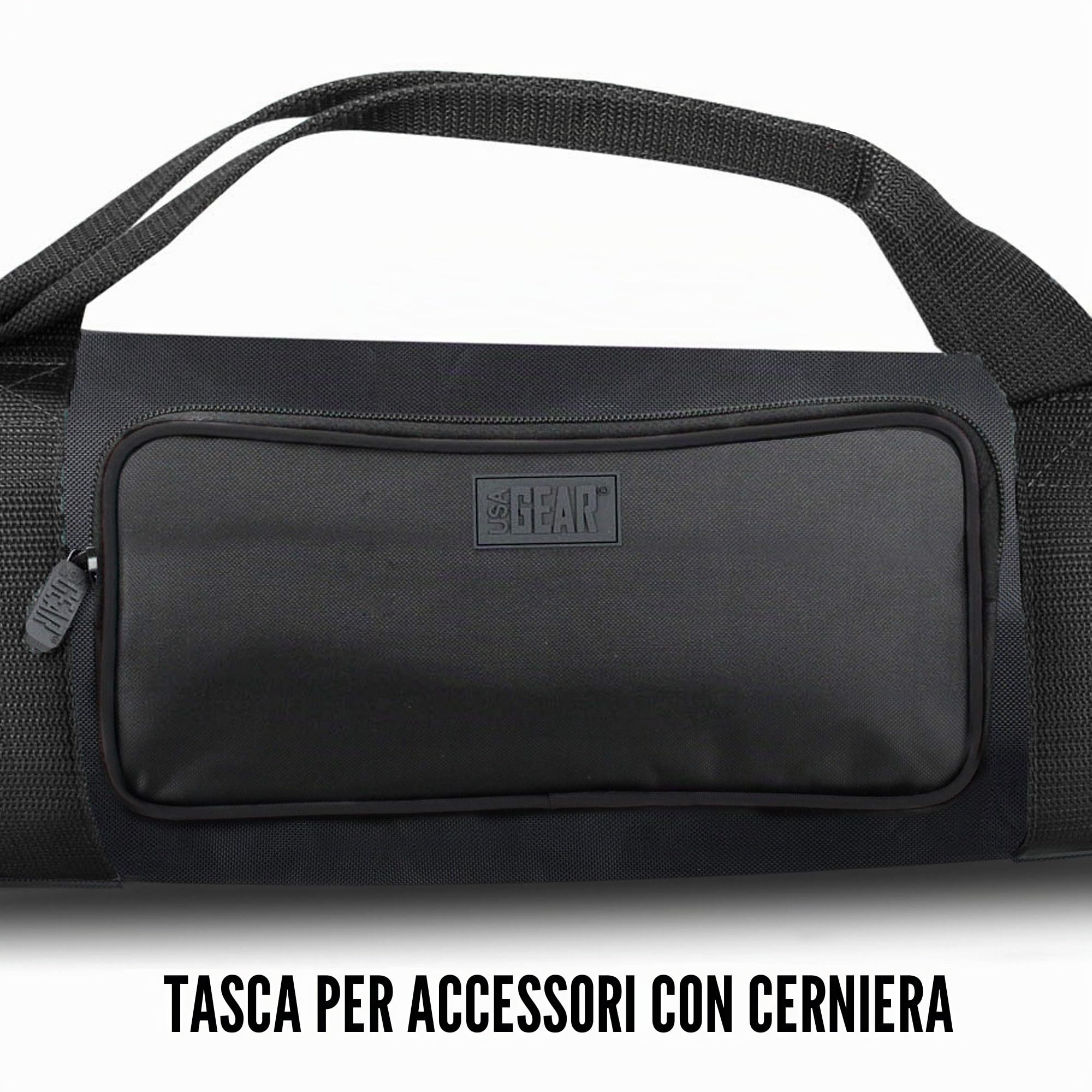 USA Gear Borsa Imbottita per Treppiede (nera) - Contiene Treppiedi da 53 a 89 cm - Prolunga Regolabile, Tasca Portaoggetti e Tracolla per Accessori Professionali per Fotocamera