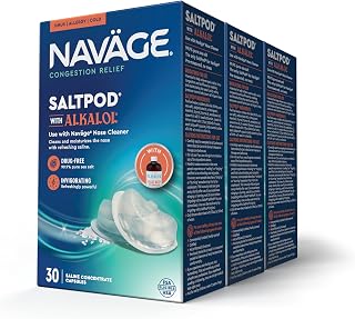SaltPod w/Alkalol (3 30-Packs) - Exclusively Designed Nasal Rinse - Sinus Rinse Alkalol Pods for Fast Relief (90 SaltPod Refills)