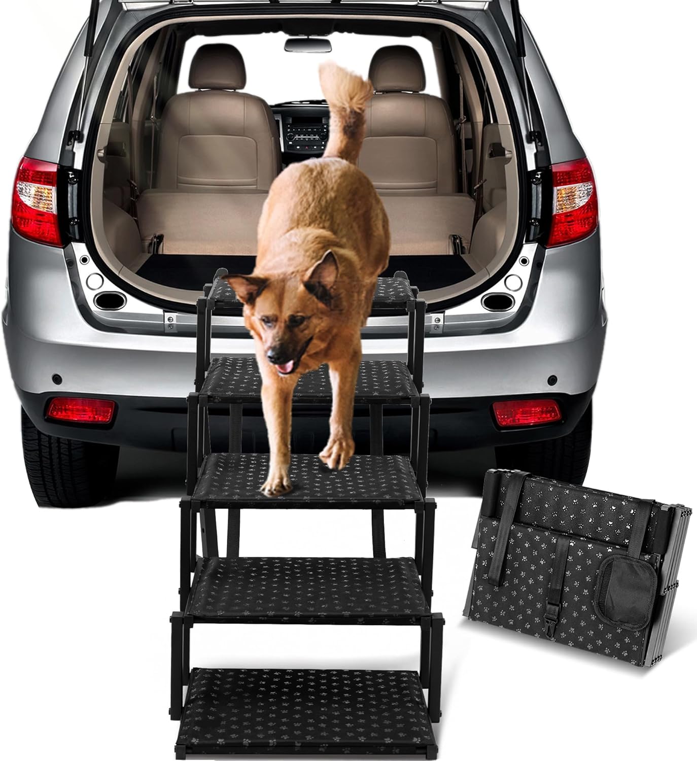 Dog Stairs for Car Foldable Dog Ramps for Large Dogs