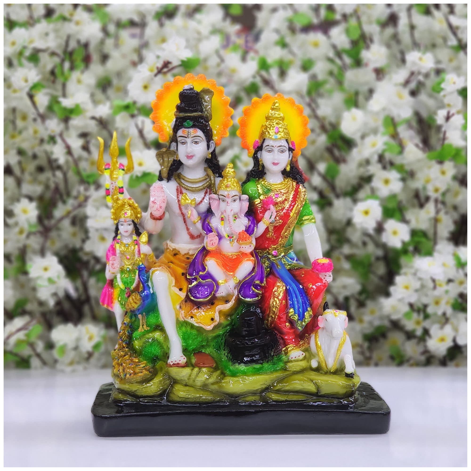 Buy AtoZ India Cart Lord Shiva Family Statue in Resin Shiv Parivar Idol
