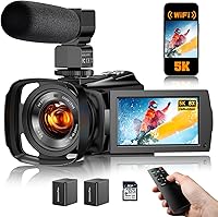 Vista 1 de Cámara de vídeo 5K Videocámara 8X Zoom opitical Cámaras de transmisión en vivo 64MP WiFi Autofoco Vlogging Cámara para Youtube con visión nocturna a