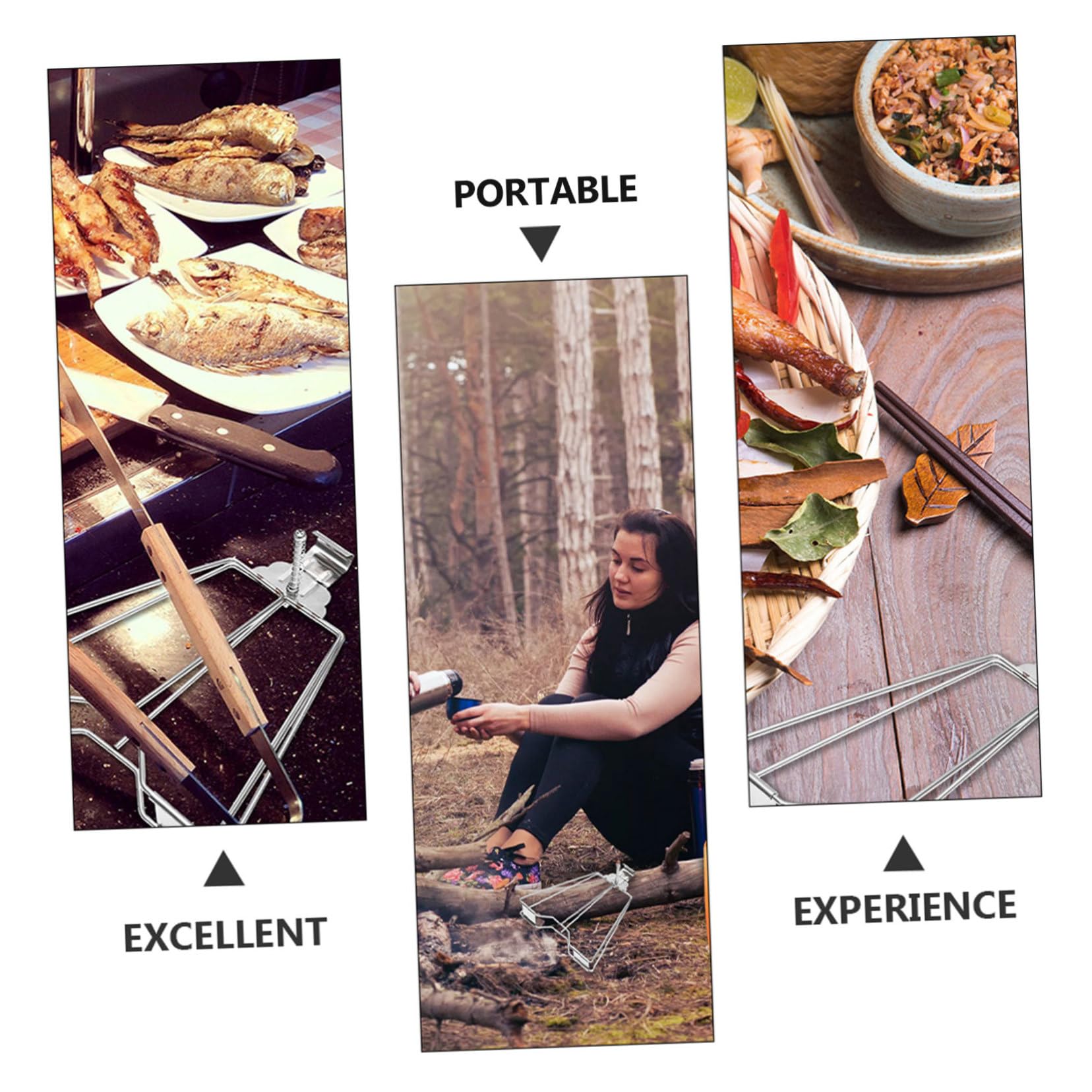 Totority 2pcs Sturdy Bbq Clip Chicken Grill Basket Chicken Racks for Grilling Accessories Set