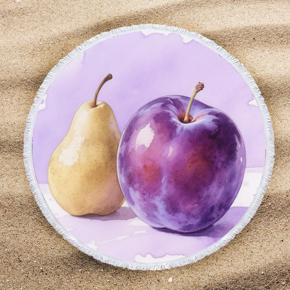 1/2PACK 145 cm Frutta Microfibra Asciutto Rotondo a Secco rapido, Asciugamano Privo di Sabbia e Assorbente per Spiaggia, Viaggi, Campeggio, Palestra