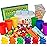 NEOROD 90Pcs Rainbow Counting Bears Math Manipulative, Color Sorting and Math Learning Games, Preschool STEM Learning Toys Set for Toddlers,2 Tweezers, 2 Dices, 12 Cards, Container