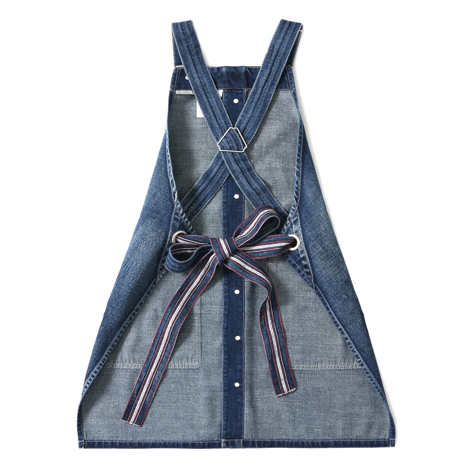 Jeanerlor Eltern-Kind-Outfit Denim Crossback Arbeitsschürze mit Taschen Unisex verstellbar (Denimblau)