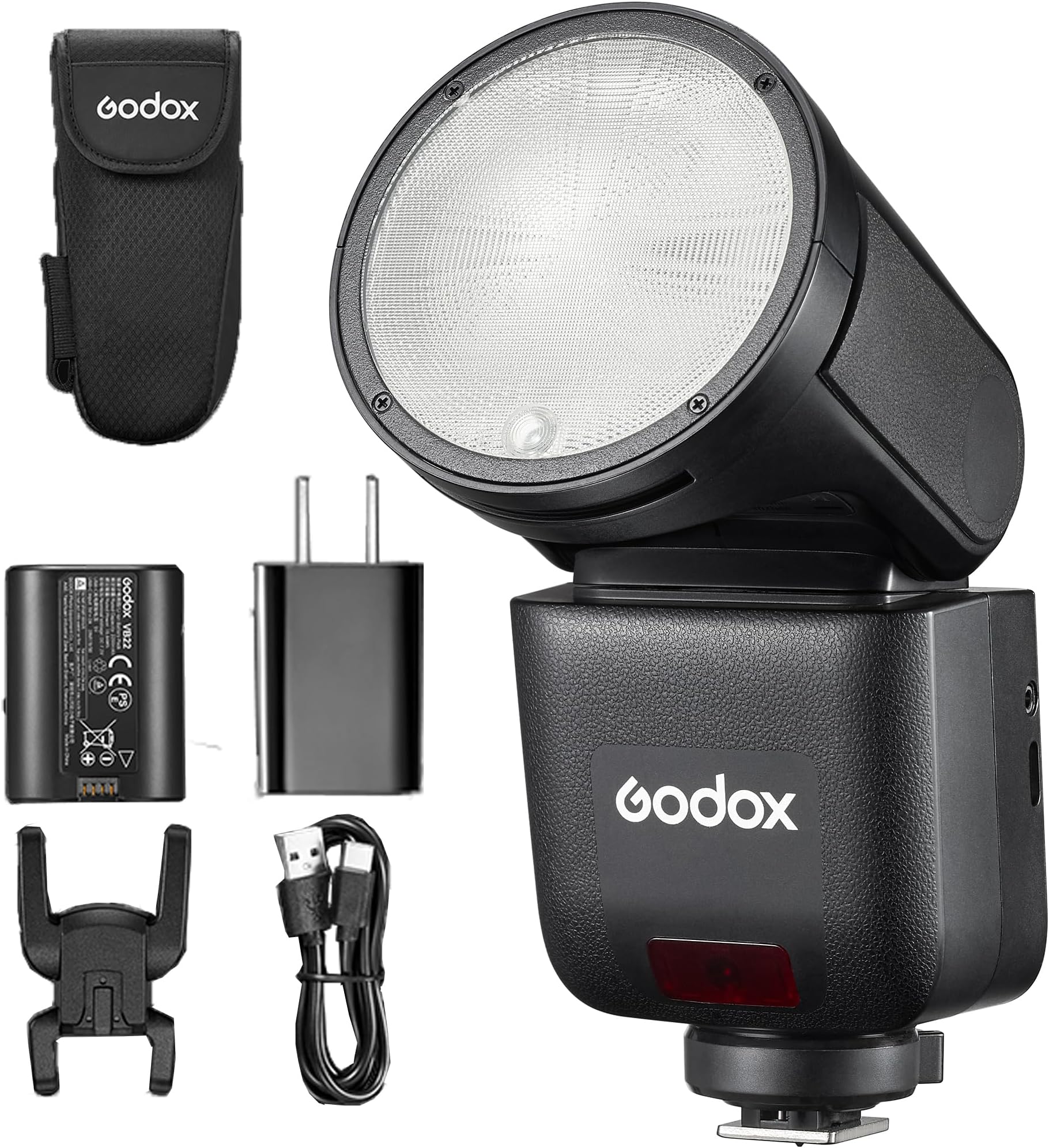 Godox V1 mid C TTL Round Head Camera Flah 650 Full Power Flashes HSS 1/8000s 1.7s Recycle time Toch Screen Flash Speedlight Compatible with Canon Cameras