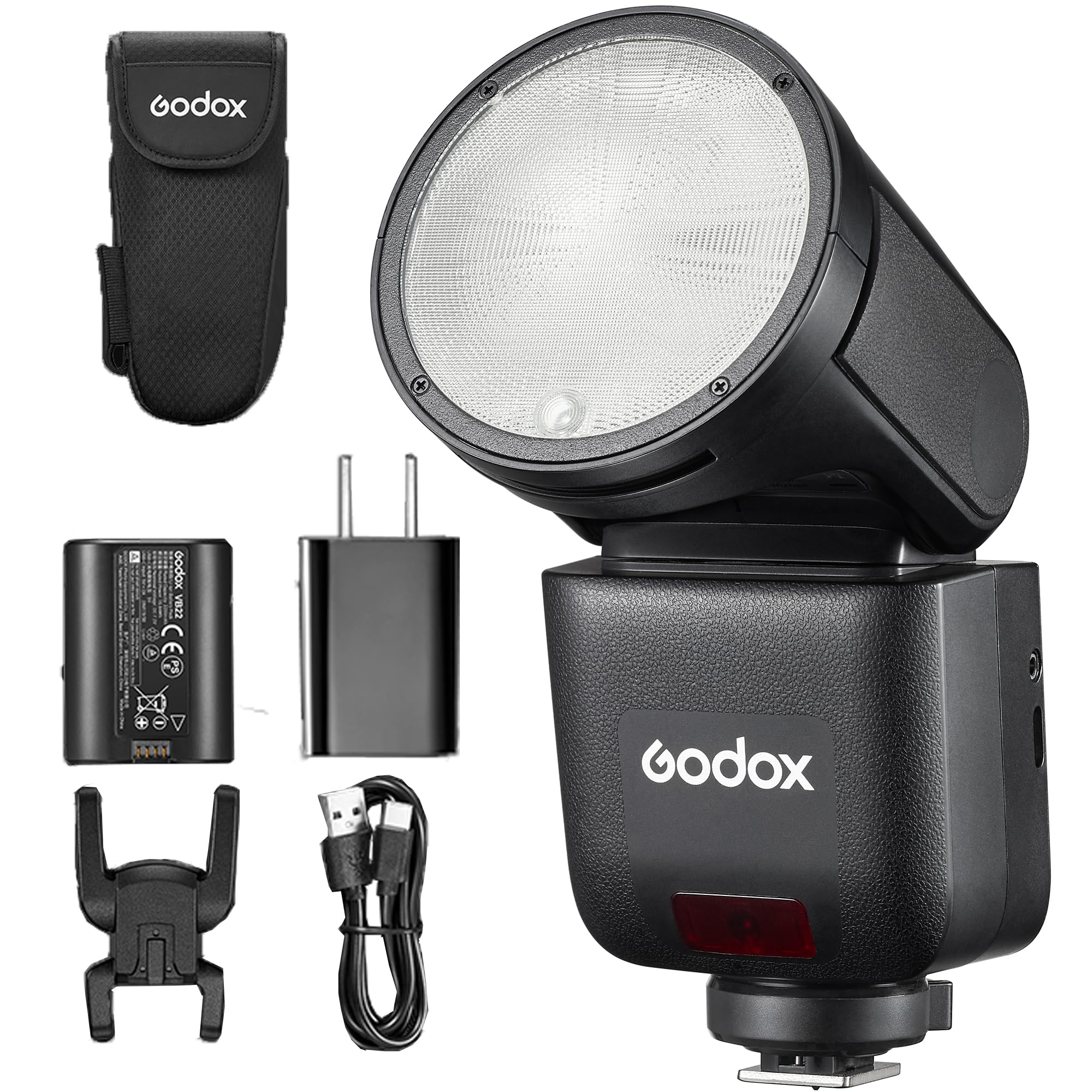 Godox V1 Mid TTL Flash Per Sony - Testa Rotonda, Touchscreen, Ricarica USB-C, 650 Lampate, Sincro 1/8000s, Batteria 2200mAh