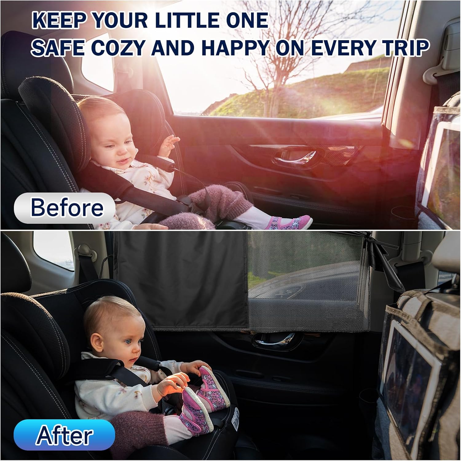 Car Window Shades, Side Window Sun Shades Blocks Heat and UV Rays Glare, Magnetic Car Privacy Safe Curtains for Back Windows, Camping Accessories for Baby