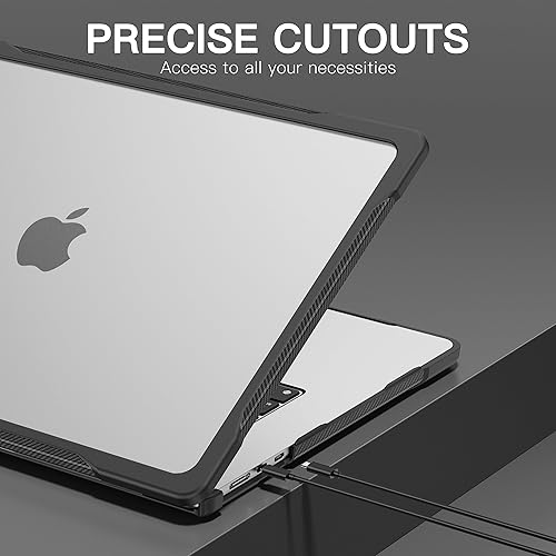 Miniatura 7 de Batianda Funda de protección definitiva para M3 MacBook Air de 15 pulgadas 2024 A3114 2023 modelo M2 A2941, bordes de fibra de carbono mate, a