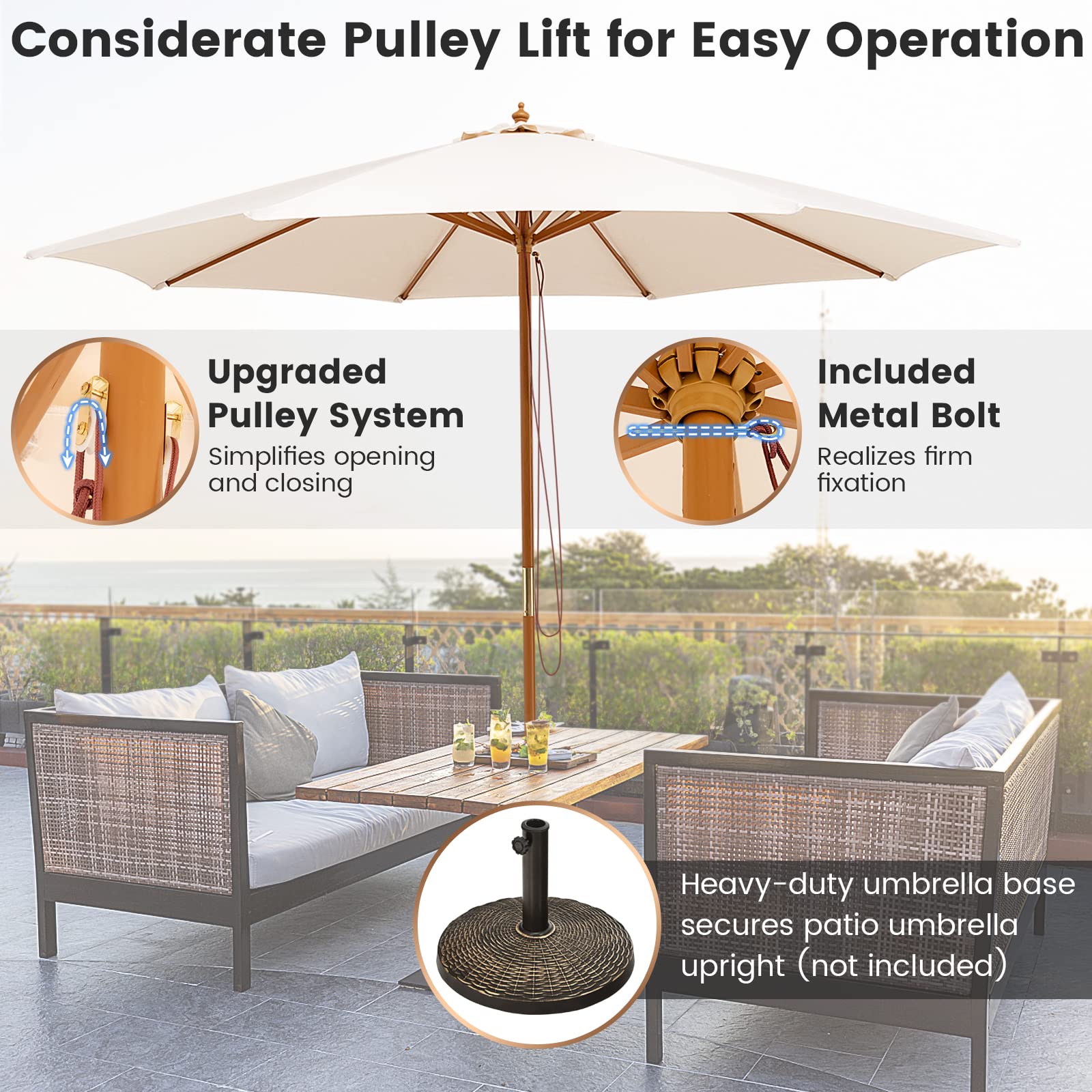cantilever rectangular patio umbrella Domi Outdoor Living Cantilever Patio Umbrella