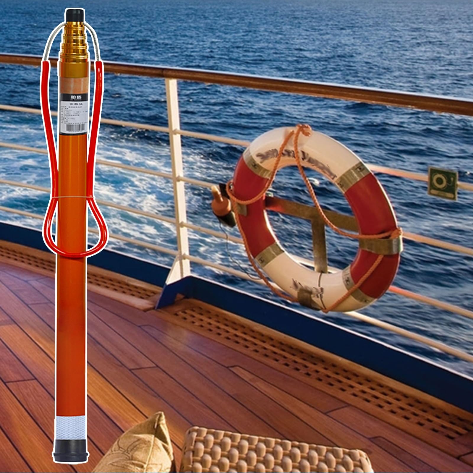 JKJZSALJ Rescue Pool Pole,Telescoping Fiberglass Rescue Pole With Safety Hook, 4.5-6.5M Lifesaving Tool For Drowning Prevention, Luminous Reflective Sign For Pool Safety,Orange,650cm/256in/21.3ft