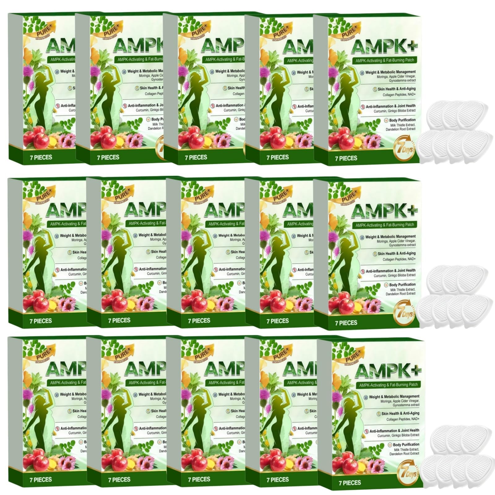 Moringa x Berberina Parche 10 en 1, Nano Microneedle Adelgazar, Ingredientes Naturales, Fácil de Aplicar, Invisible Bajo el Natural Moringa y Berberina, Reafirmación y Brule Grasa