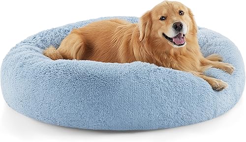 Miniatura 55 de Bedsure - Cama calmante para perros medianos, lavable, mediana, con forma de dona, antideslizante, afelpada, esponjosa, pelo sintético, para gato,