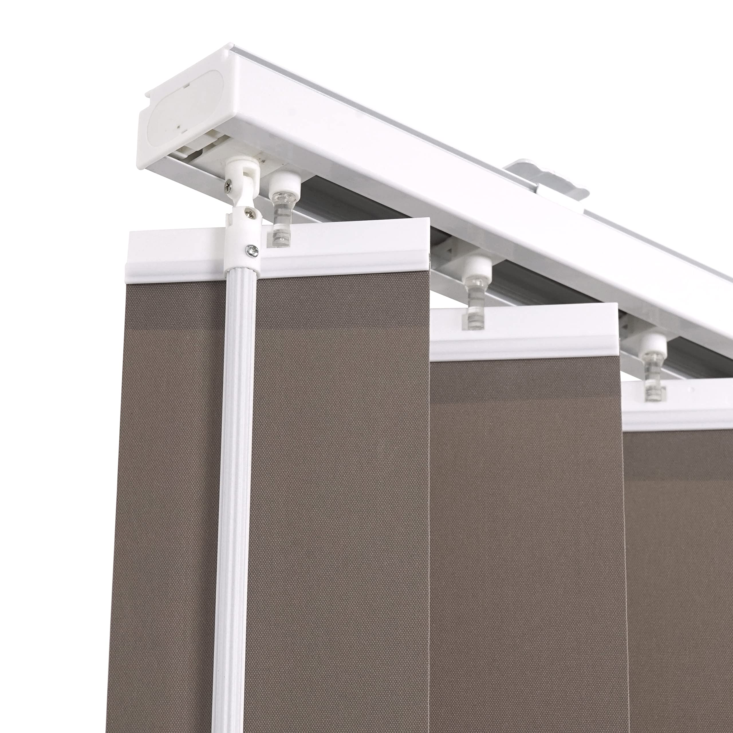 Ventanara® Lamellenvorhang durchgehende Schiene Komplettset Vertikaljalousie 89mm inkl. Montagematerial (Taupe (tageslicht), 290 x 250 cm)