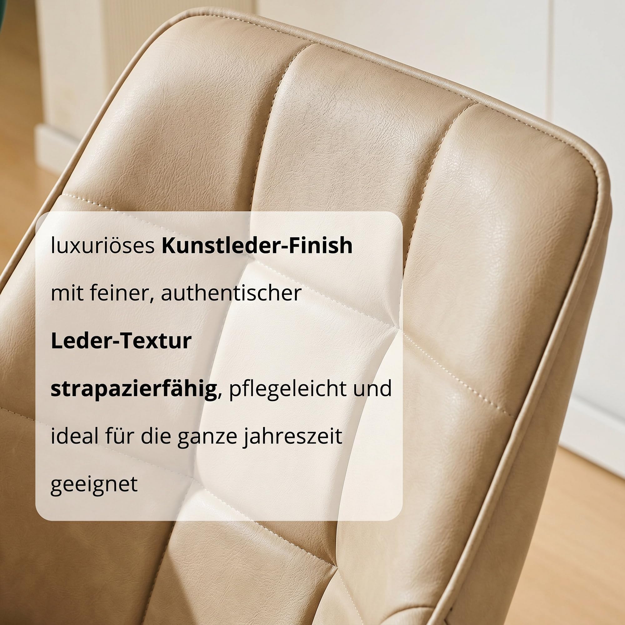 CLIPOP Esszimmerstühle 6er Drehbar Set mit Armlehne, Kunstleder Polsterstuhl Gepolstert Sitz Küchenstuhl Drehstuhl Armlehnenstuhl für Esszimmer Wohnzimmer Büro (6er Set, Kunstleder Beige)