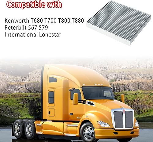 Miniatura 2 de GETOPAUTO Filtro de aire de cabina PA30093 con carbón activado compatible con Kenworth T-680 T-880 Peterbilt 567 579 Reemplazo X1987001 PA30093