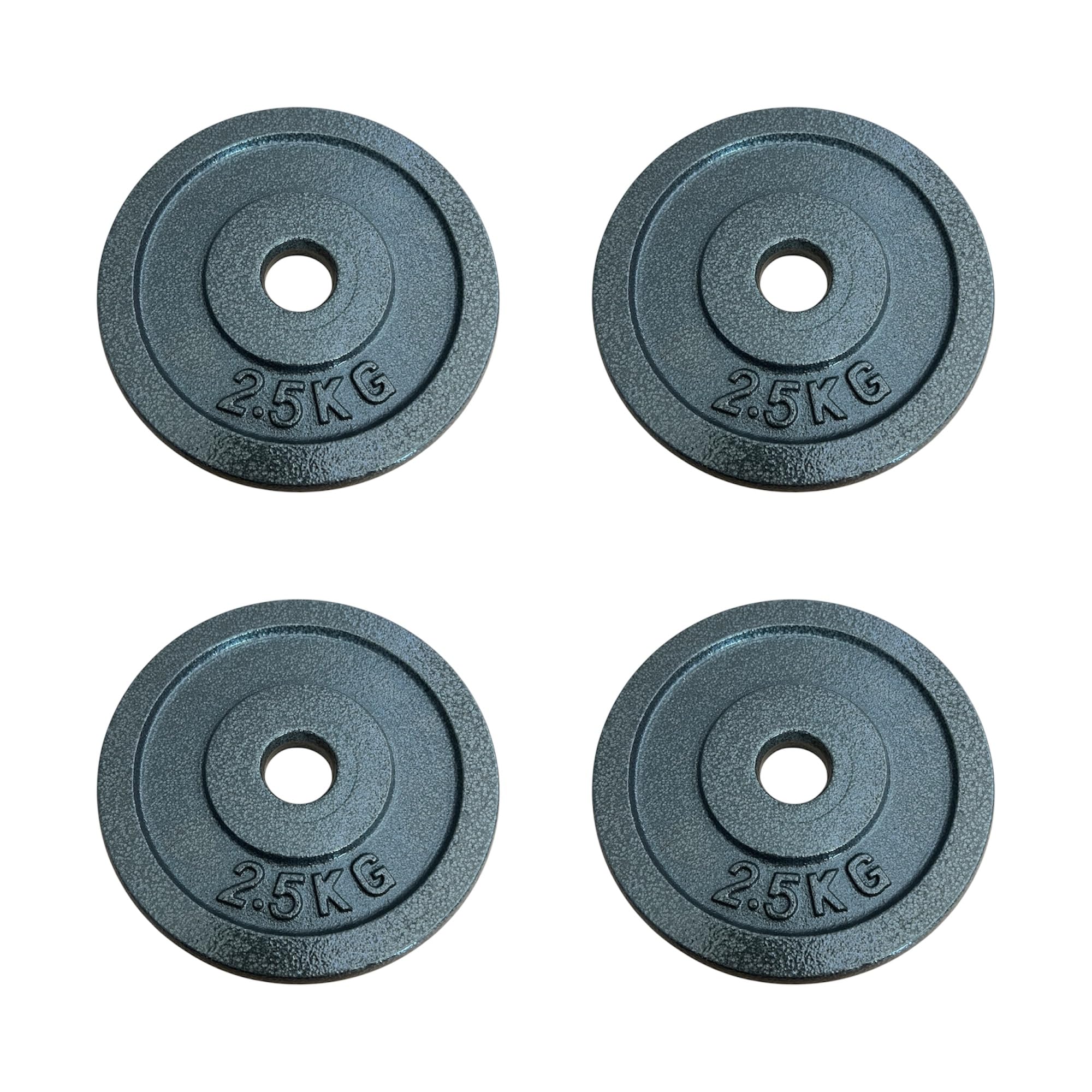 Chase Fitness Cast Iron Weight Plates, 1.25kg - 20kg, 1-Inch Hole, for Barbell and Dumbbell Training (2.5KG X 4)