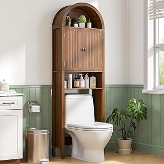 10 Tiny Bathroom Storage Ideas That Use Every Inch 21 Arched Over The Toilet Storage Cabinet with Fluted Doors, 4 Tier Small B...