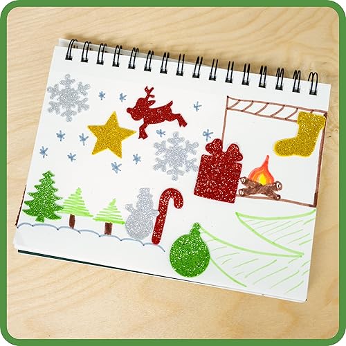 Miniatura 5 de READY 2 LEARN Calcomanías de espuma con purpurina | Formas navideñas | Paquete de 168 | Calcomanías autoadhesivas para niños | Perfecto para